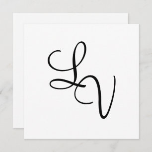 Classic Formal Monogram Black and White  Save The Date