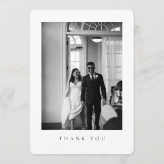 Classic Formal Wedding Photo QR Code Rounded Thank You Card