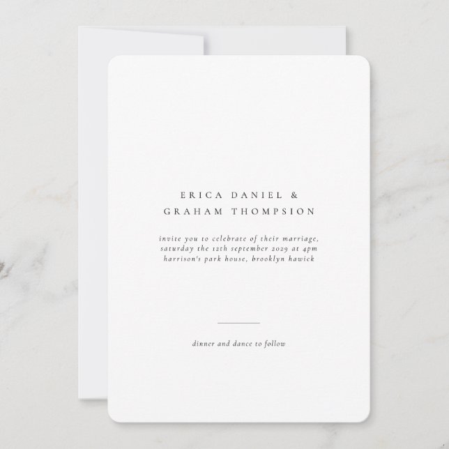 Classic Formal Wedding Photo Round Invitation (Devant)