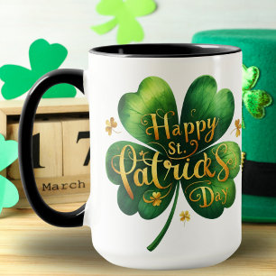 Classic Four Leaf Clover Happy St Patrick's Day  Mug