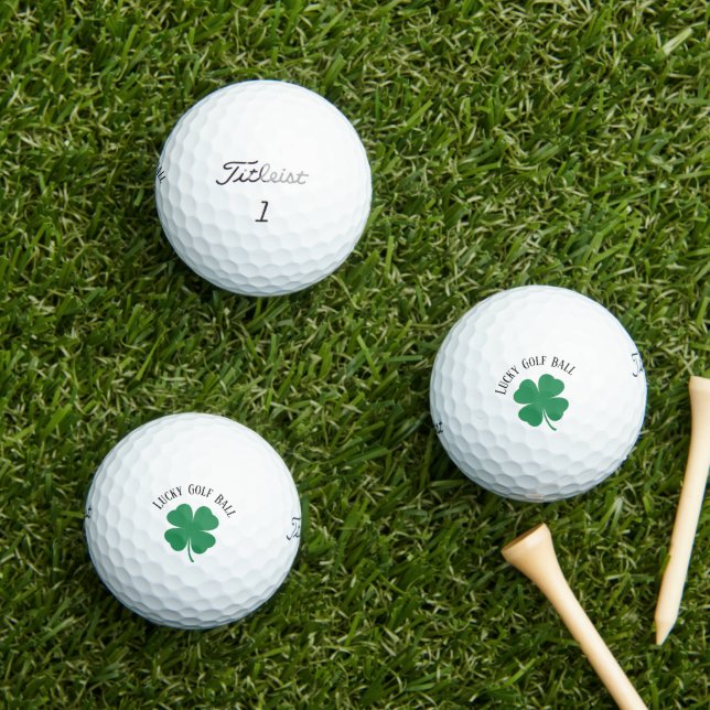Classic Four-Leaf Clover 'Lucky Golf Ball' Fun  Golf Balls (Insitu Grass)