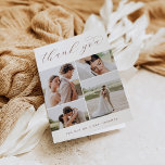 Classic Four | Multi Photo Wedding Folded Thank You Card<br><div class="desc">Elegant wedding thank you cards feature four photos arranged in a grid collage layout. "Thank You" appears at the top in chic earth tone terracotta calligraphy script, with your names along the bottom in classic block lettering. Add a personal message and signature to the inside, along with an additional photo....</div>