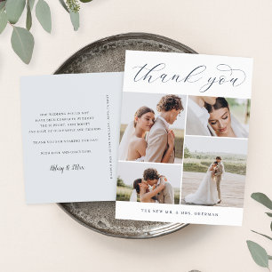 Classic Four Multi Photo Wedding Thank You Postcard
