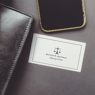 Classic frame Attorney  Justice Scale Professional Business Card