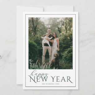 Classic Frame New Year Photo Holiday Card