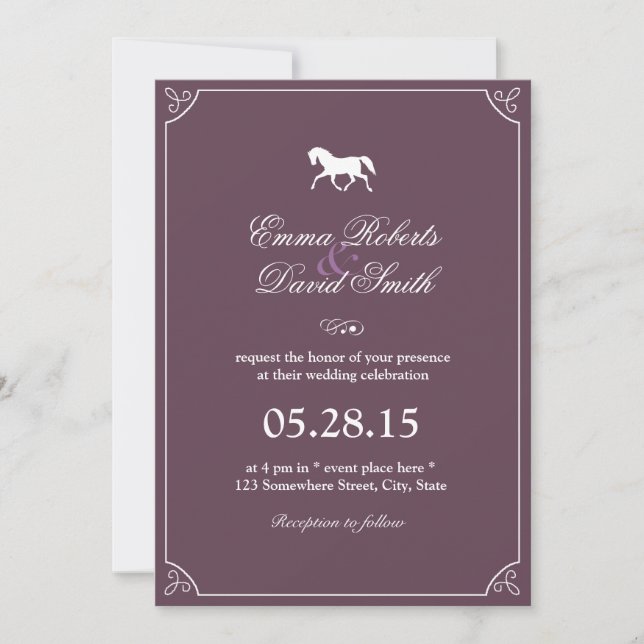 Classic Frame Running Horse Wedding Invitations (Front)