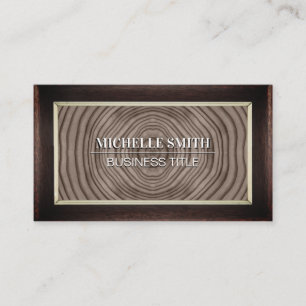 Classic Frame Wood Grain Vintage Business Card