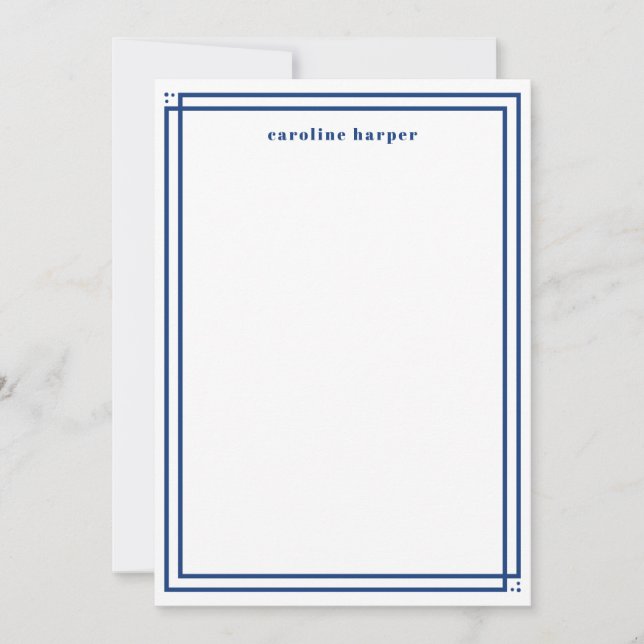 Classic Framed In Navy Mongram Card (Front)