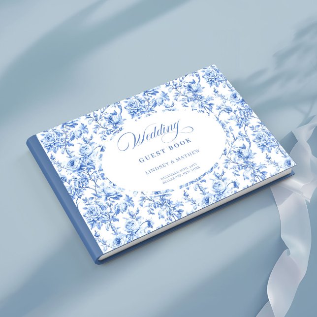 Classic French Blue Roses Toile Guest Book (Classic French Blue Roses Toile Guest Book)