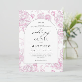 Classic French Floral Wedding  Invitation