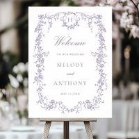 Classic French Lavender Floral Wedding Welcome