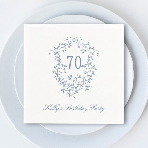 Classic French Victorian Blue 70th Birthday Party Napkin