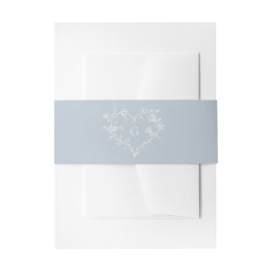 Classic French Victorian Classic Heart Wedding Invitation Belly Band