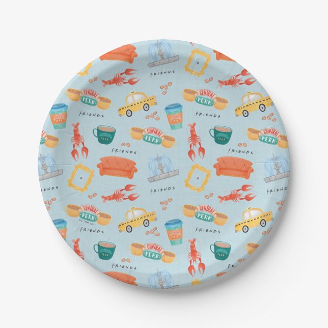Classic FRIENDS™ Icons Pattern Paper Plate (Front)