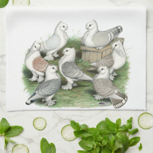 Classic Frill Pigeons Kitchen Towel