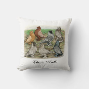 Classic Frill Pigeons Laced Blondinettes Throw Pillow