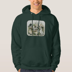 Classic Frill Pigeons Satinettes Hoodie