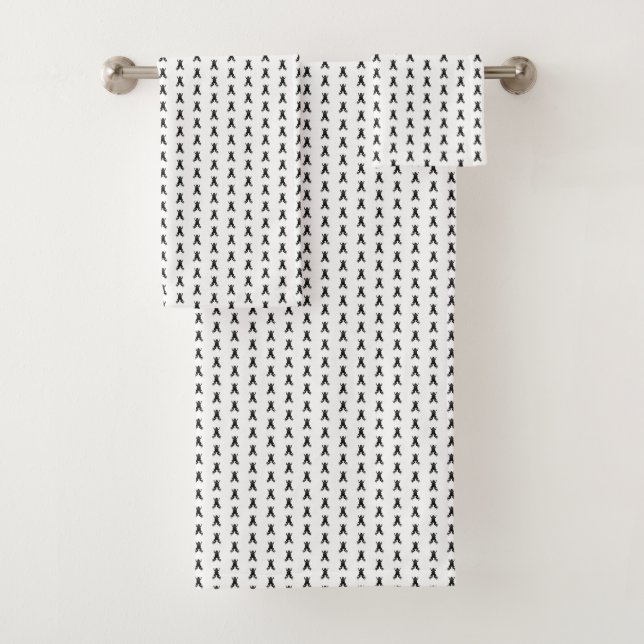 Classic Frog Pattern CUSTOM BACKGROUND COLOR Bath Towel Set (Insitu)