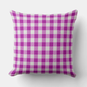 Classic Fuchsia Gigham Pattern Throw Pillow