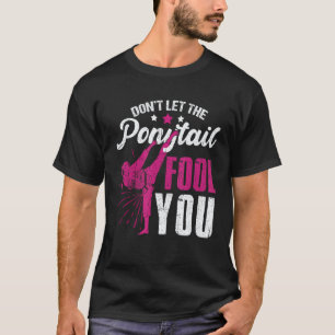 Classic Funny Ponytail Girl Karate Taekwondo Judo  T-Shirt