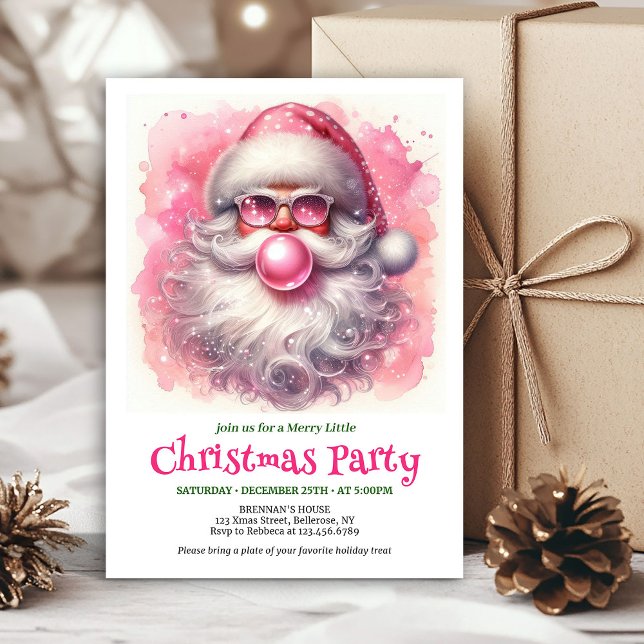 Classic Funny Santa With Sunglasses Christmas  Invitation (Classic Funny Santa With Sunglasses Christmas Invitation

)