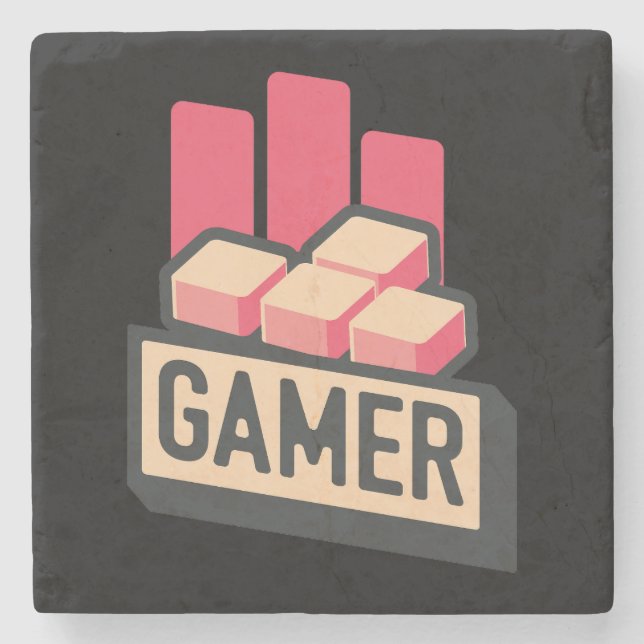 Classic Gamer Stone Coaster (Front)