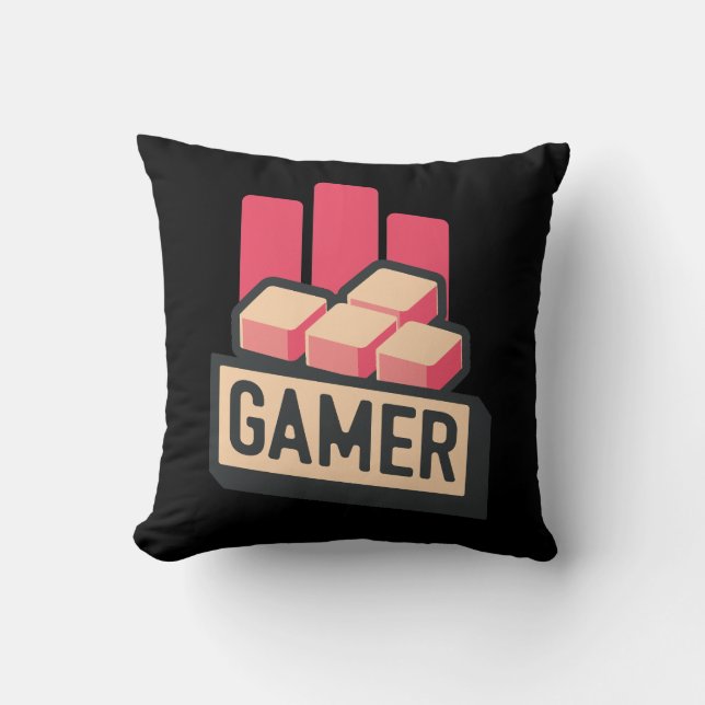 Classic Gamer Throw Pillow (Front)
