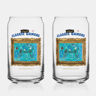 Classic Gamers Cool Play Couples Set Can Glass