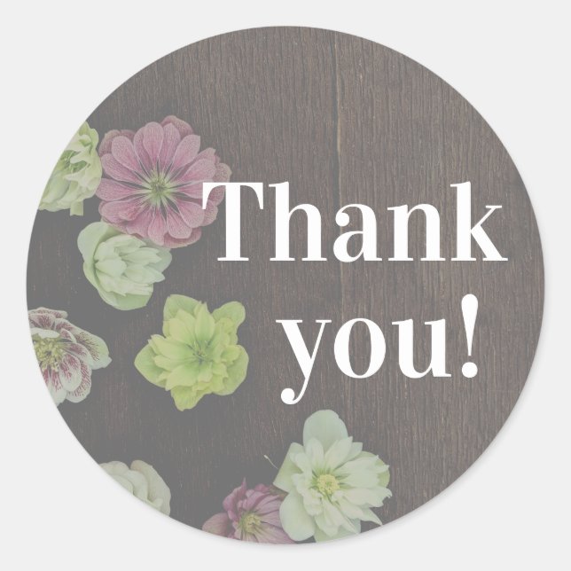 CLASSIC Garden Hellebore Favour Sticker (Front)