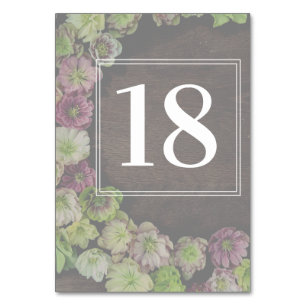 CLASSIC Garden Hellebore Wood Table Number