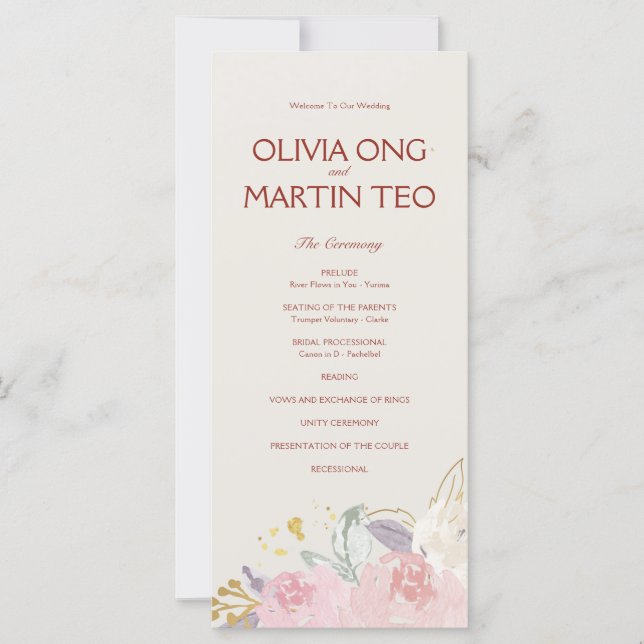 Classic Garden-Themed Wedding Invitation Card (Front)