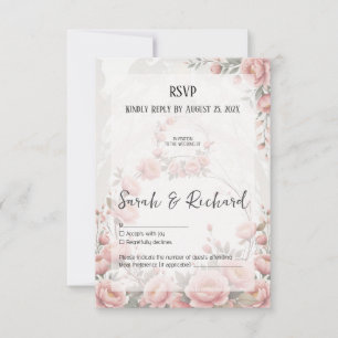 Classic Garden Wedding Romantic Floral RSVP Card