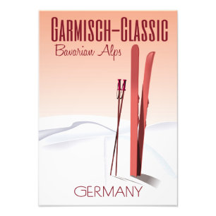 Classic Garmisch, Alpes bavaroises poster ski