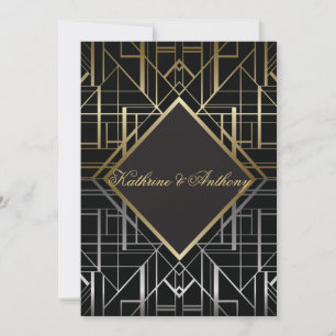 Classic Gatsby Deco Faire-part de mariage G