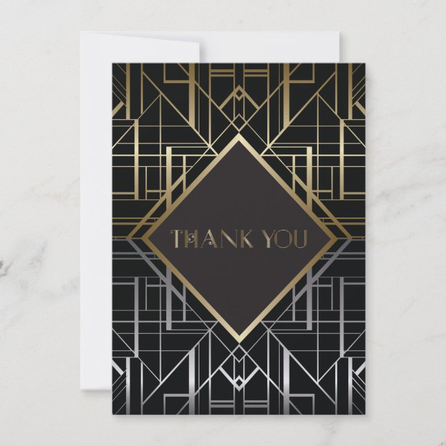 Classic Gatsby Déco Mariage Merci 2 (Devant)