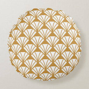 Classic Geometric: Art Deco Elegance. Round Pillow