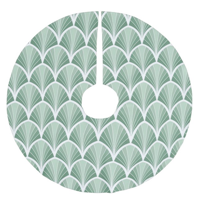 Classic Geometric: Art Deco Seamless Style Brushed Polyester Tree Skirt (Front)