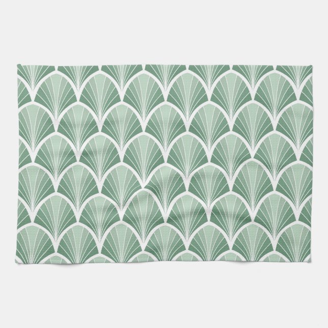 Classic Geometric: Art Deco Seamless Style Kitchen Towel (Horizontal)