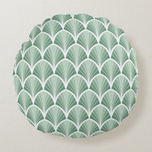 Classic Geometric: Art Deco Seamless Style Round Pillow