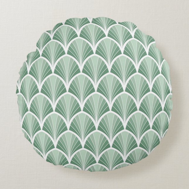 Classic Geometric: Art Deco Seamless Style Round Pillow (Front)