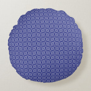 Classic Geometric Lattice & Diamond Micro-Pattern Round Pillow