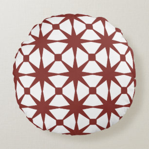 Classic Geometric Lattice & Diamond Micro-Pattern Round Pillow