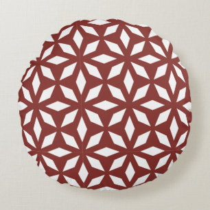 Classic Geometric Lattice & Diamond Micro-Pattern Round Pillow