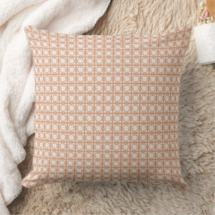 Classic Geometric Lattice & Diamond Micro-Pattern Throw Pillow