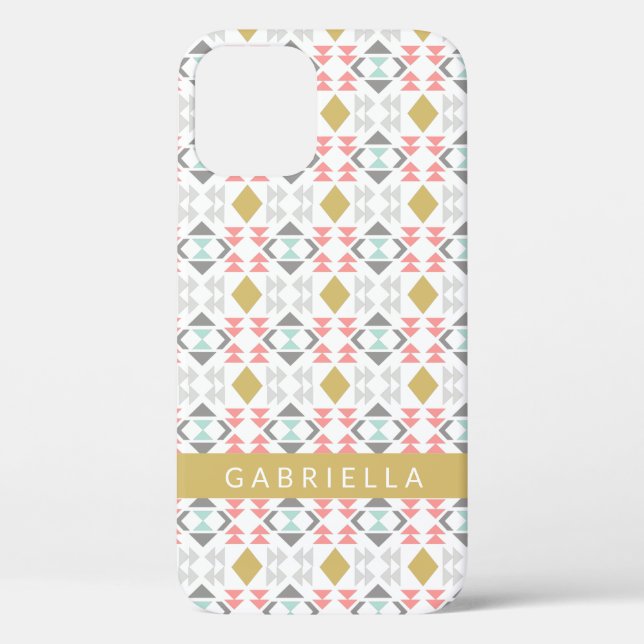 Classic Geometric Pattern in Grey Personalized  Case-Mate iPhone Case (Back)