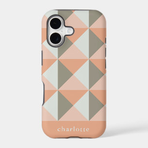Classic Geometric Pattern Peach Taupe Personalized