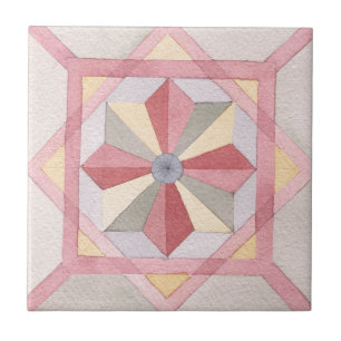 Classic Geometric watercolor Scandinavian pattern Tile
