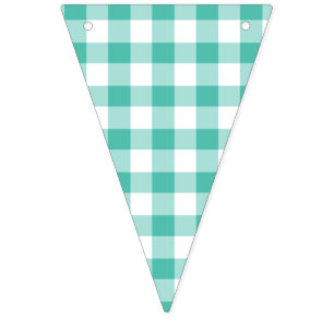 Classic Gingham Bluegrass Green  Bunting Flags