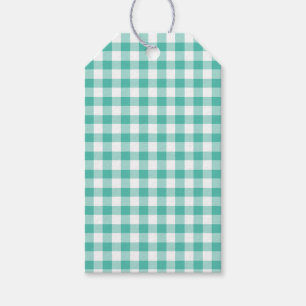 Classic Gingham Bluegrass Green Gift Tags