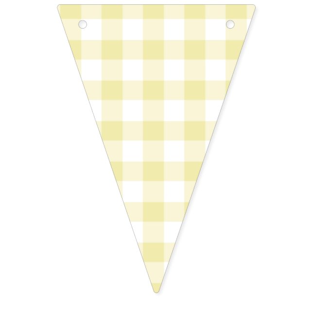 Classic Gingham Butter Yellow Bunting Flags (First Flag)